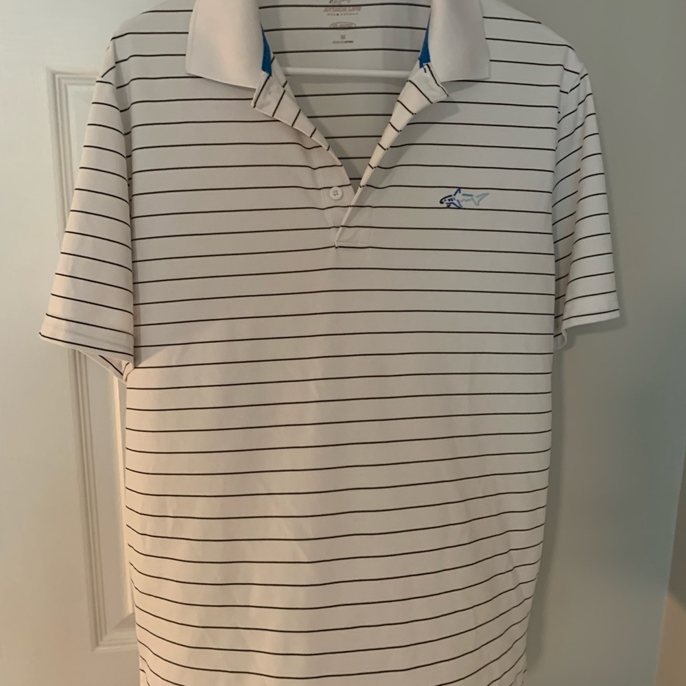 Attack Life - Men's Striped Polo Shirt - White and Black